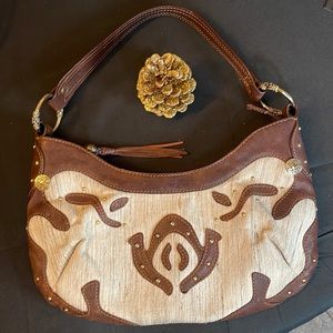 🔥Vintage Via Spiga Silk, Goat Leather Purse